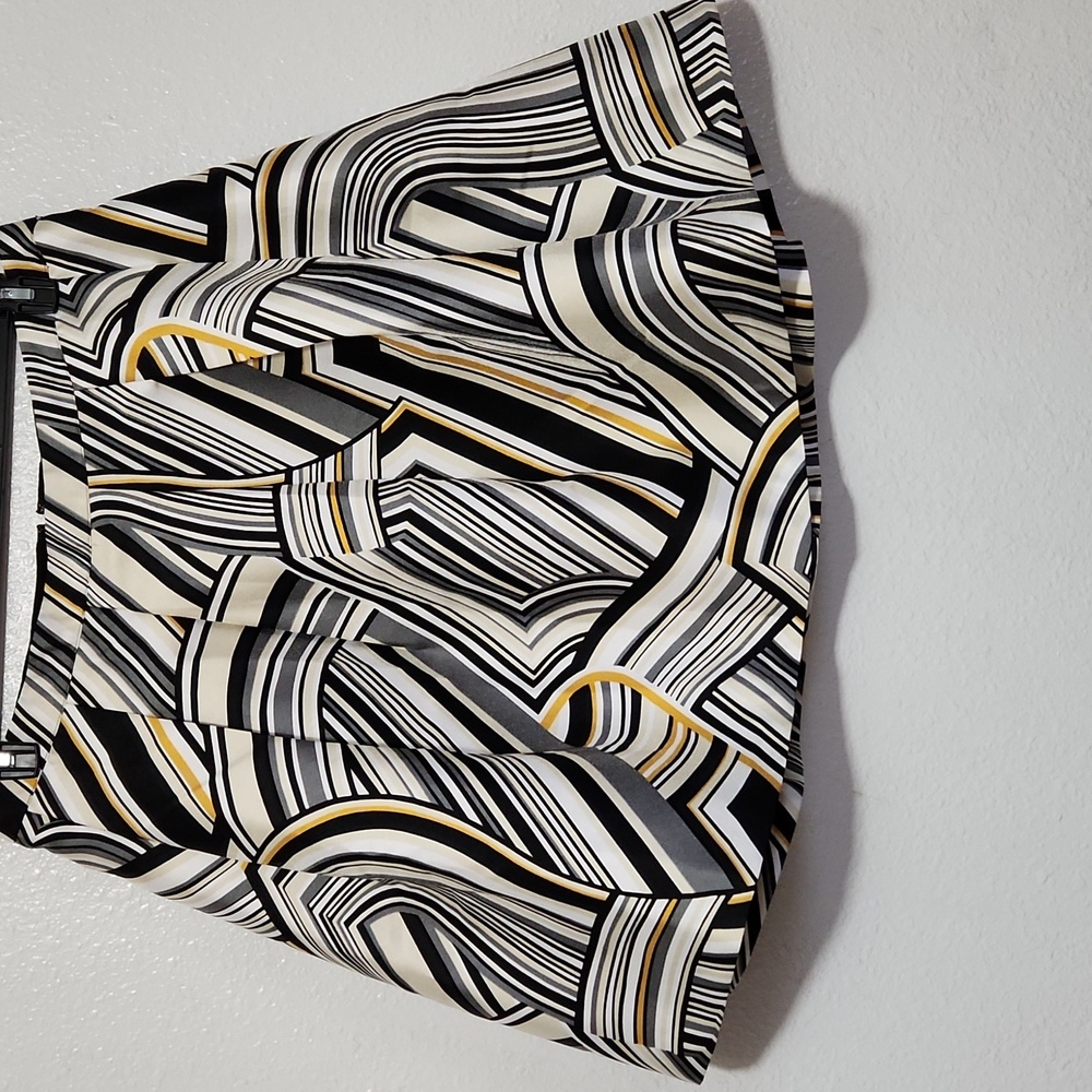 Lane Bryant Black, White & Gold Geometric A-Line Skirt